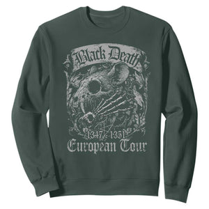 Black Death European Tour Sweatshirt Plague Rat Medieval History Gothic TS11 Dark Forest Green Print Your Wear
