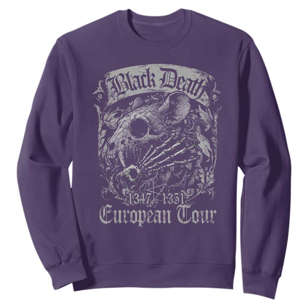 Black Death European Tour Sweatshirt Plague Rat Medieval History Gothic TS11 Purple Print Your Wear