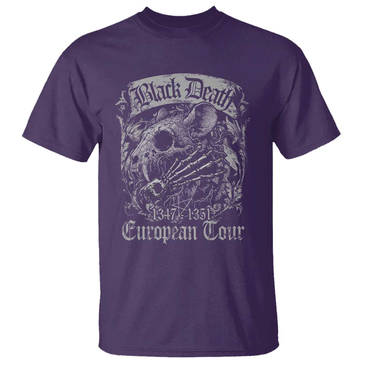 Black Death European Tour T Shirt Plague Rat Medieval History Gothic TS11 Purple Print Your Wear