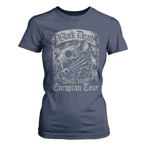 Black Death European Tour T Shirt For Women Plague Rat Medieval History Gothic TS11 Navy Print Your Wear