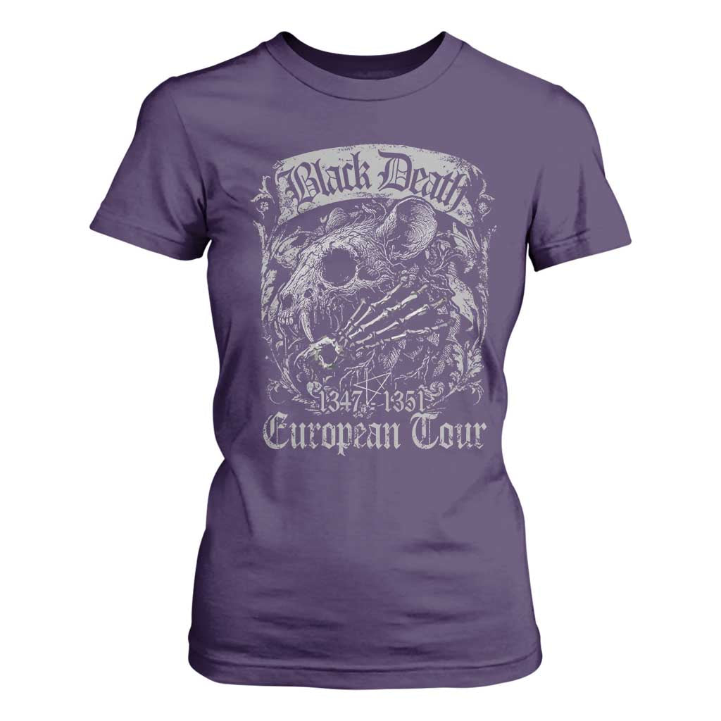 Black Death European Tour T Shirt For Women Plague Rat Medieval History Gothic TS11 Purple Print Your Wear