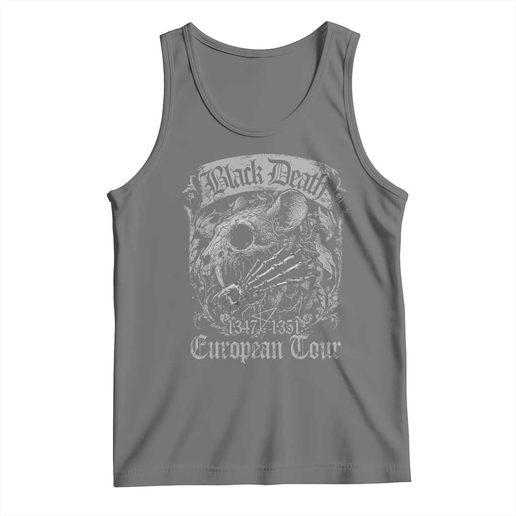 Black Death European Tour Tank Top Plague Rat Medieval History Gothic TS11 Black Heather Print Your Wear
