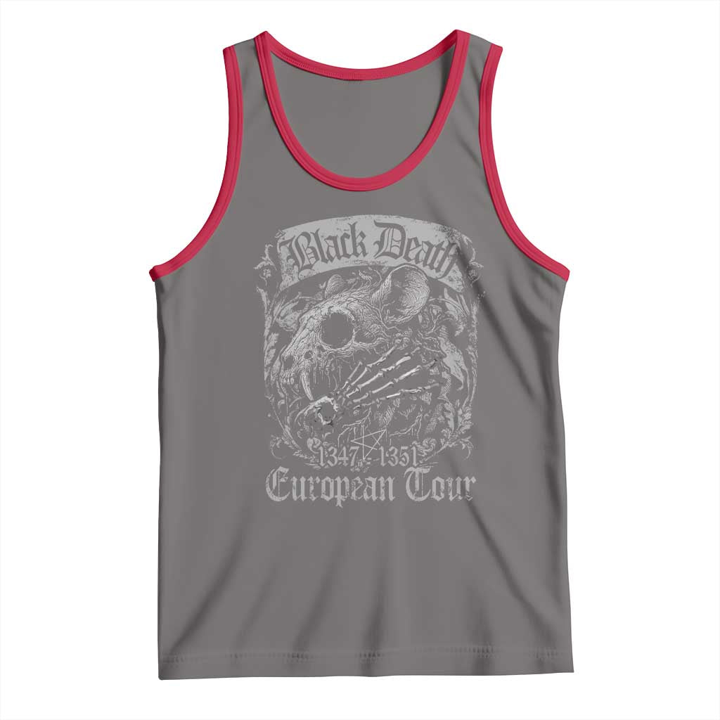 Black Death European Tour Tank Top Plague Rat Medieval History Gothic TS11 Deep Heather Red Print Your Wear