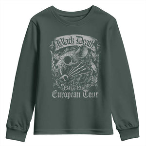 Black Death European Tour Youth Sweatshirt Plague Rat Medieval History Gothic TS11 Dark Forest Green Print Your Wear