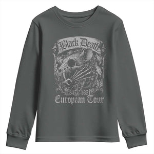 Black Death European Tour Youth Sweatshirt Plague Rat Medieval History Gothic TS11 Dark Heather Print Your Wear
