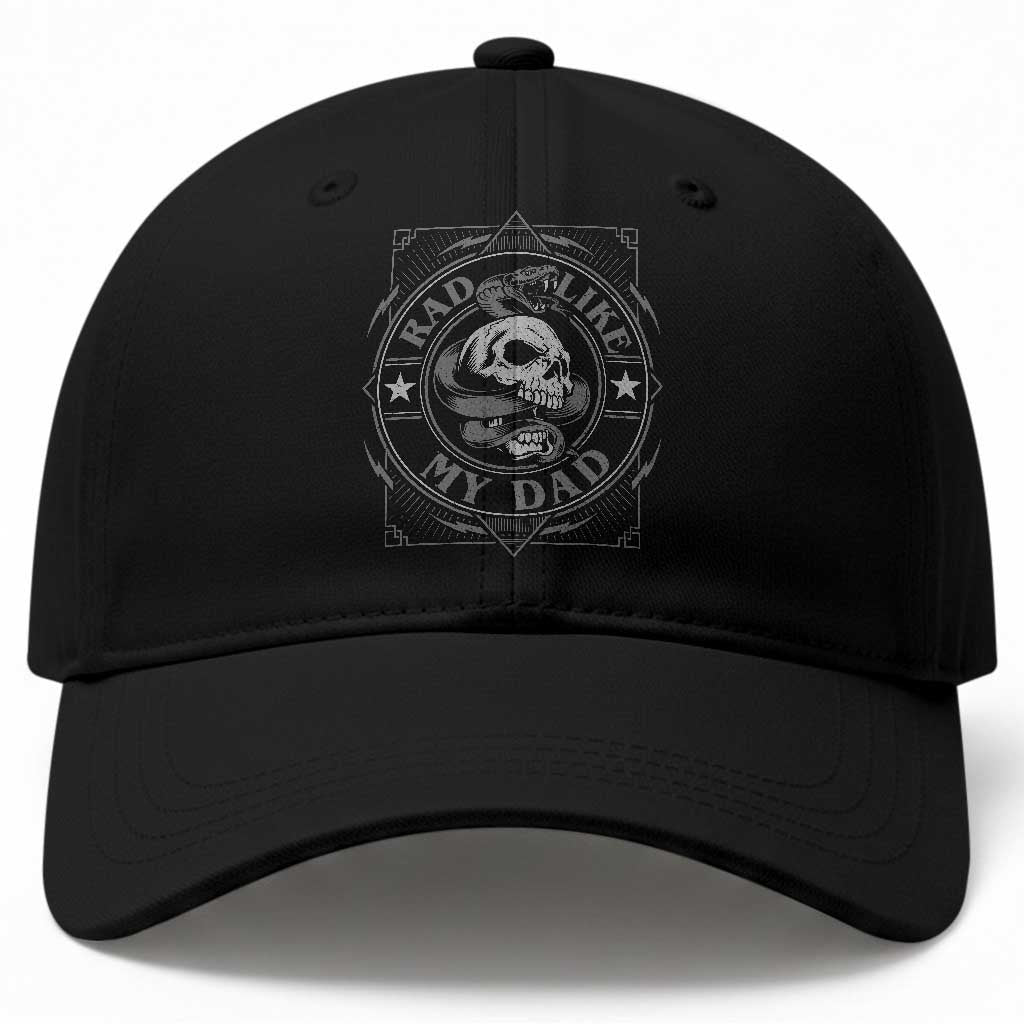 Funny Rad Like My Dad Baseball Cap Vintage Skull Snake Fathers Day TS11 Print Your Wear