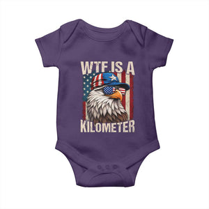 WTF Is A Kilometer Baby Onesie Bald Eagle 4th of July Funny USA Patriotic