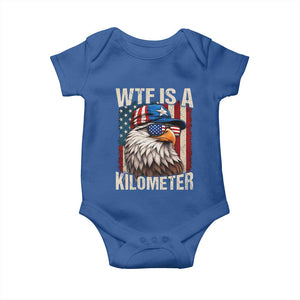 WTF Is A Kilometer Baby Onesie Bald Eagle 4th of July Funny USA Patriotic