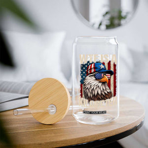 WTF Is A Kilometer Glass Can Bald Eagle 4th of July Funny USA Patriotic