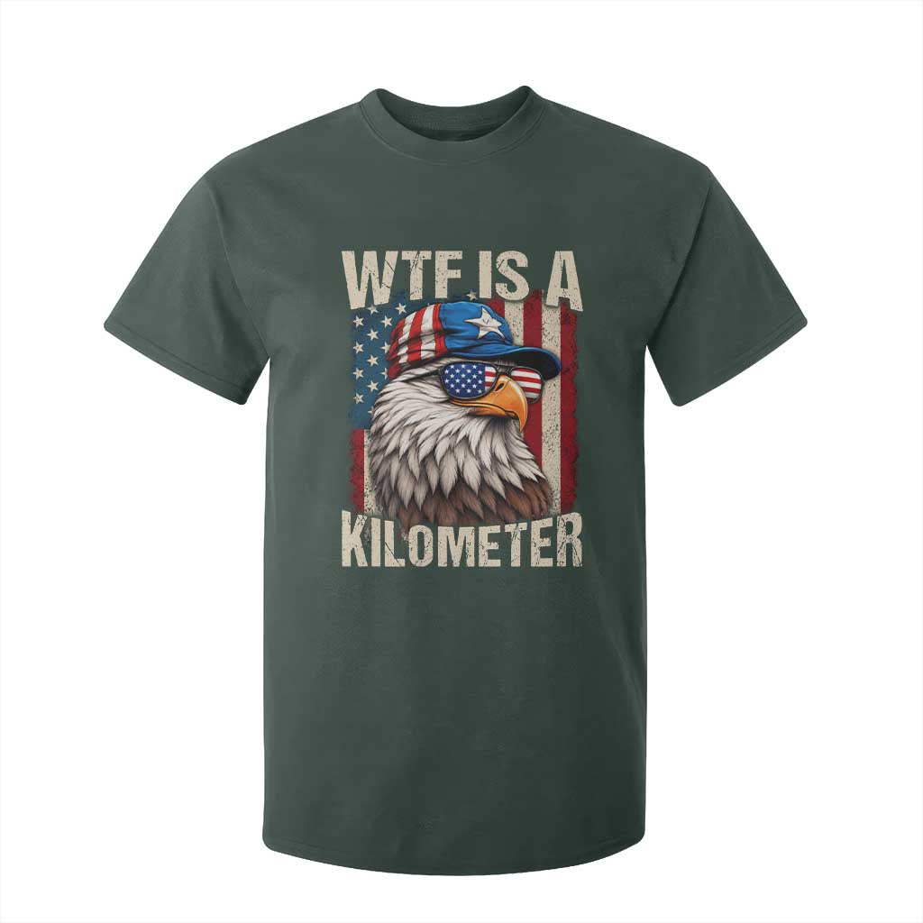 WTF Is A Kilometer T Shirt For Kid Bald Eagle 4th of July Funny USA Patriotic
