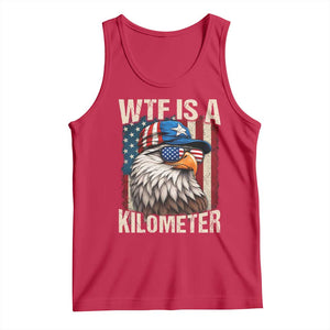 WTF Is A Kilometer Tank Top Bald Eagle 4th of July Funny USA Patriotic