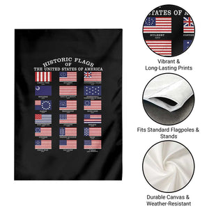 Historic Flags of The United States of America Garden Flag US History 4th of July