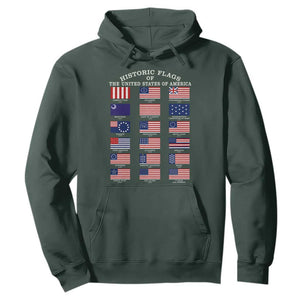 Historic Flags of The United States of America Hoodie US History 4th of July