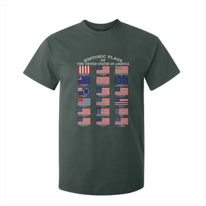 Historic Flags of The United States of America T Shirt For Kid US History 4th of July