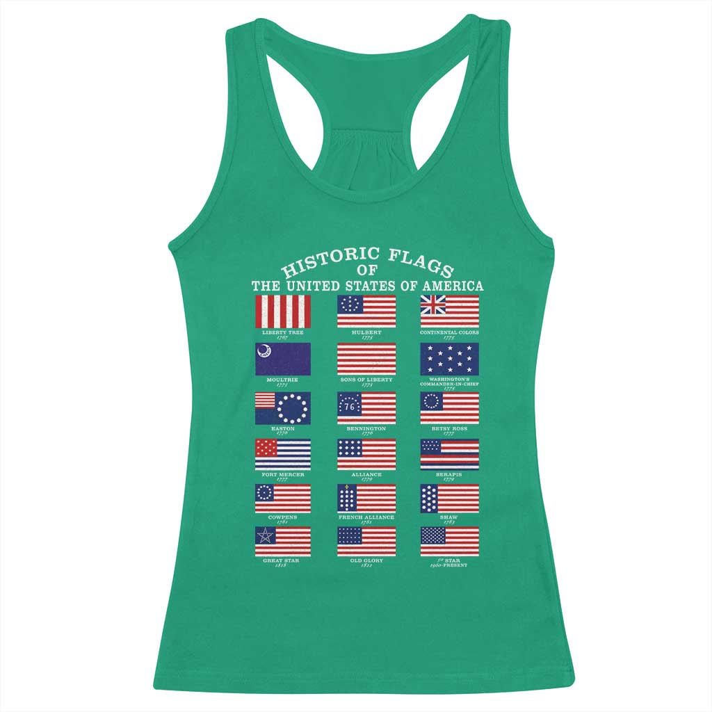 Historic Flags of The United States of America Racerback Tank Top US History 4th of July