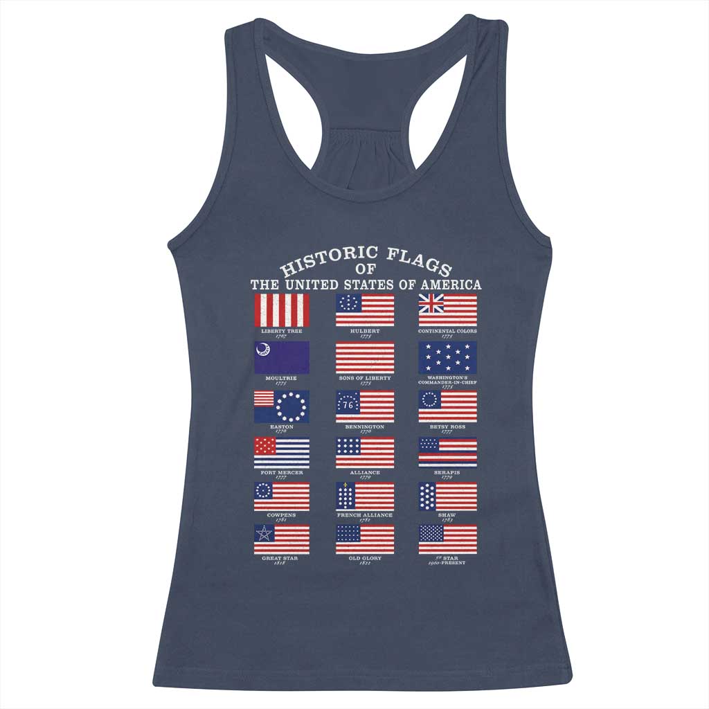 Historic Flags of The United States of America Racerback Tank Top US History 4th of July