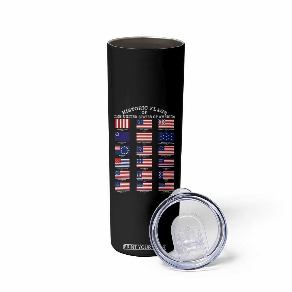 Historic Flags of The United States of America Skinny Tumbler US History 4th of July TS11 Print Your Wear