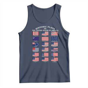 Historic Flags of The United States of America Tank Top US History 4th of July