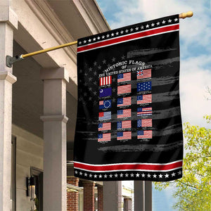 Historic Flags of The United States of America Patriotic Garden Flag US History 4th of July TS11 Distressed Black Red Print Your Wear