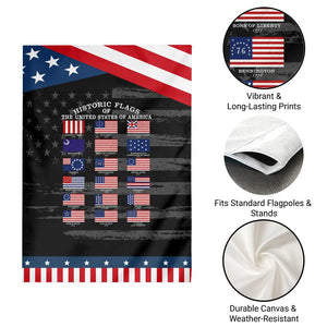 Historic Flags of The United States of America Patriotic Garden Flag US History 4th of July TS11 Print Your Wear