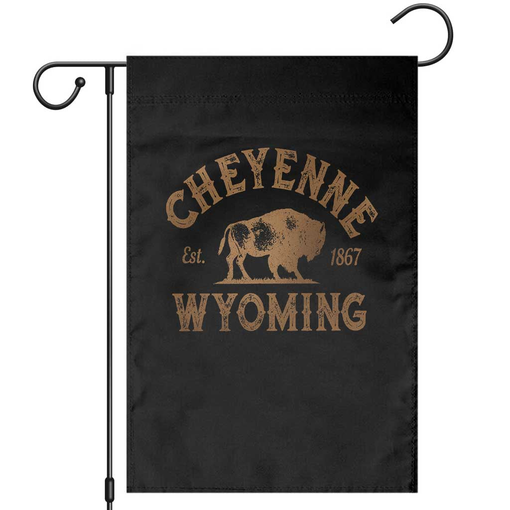 Cheyenne Wyoming Est 1867 WY Bison Cowboy State Pride Garden Flag TS11 Black Print Your Wear