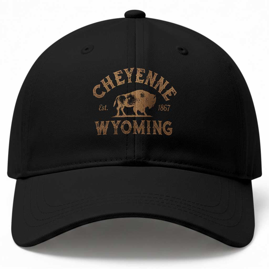 Cheyenne Wyoming Est 1867 WY Bison Cowboy State Pride Baseball Cap