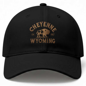 Cheyenne Wyoming Est 1867 WY Bison Cowboy State Pride Baseball Cap