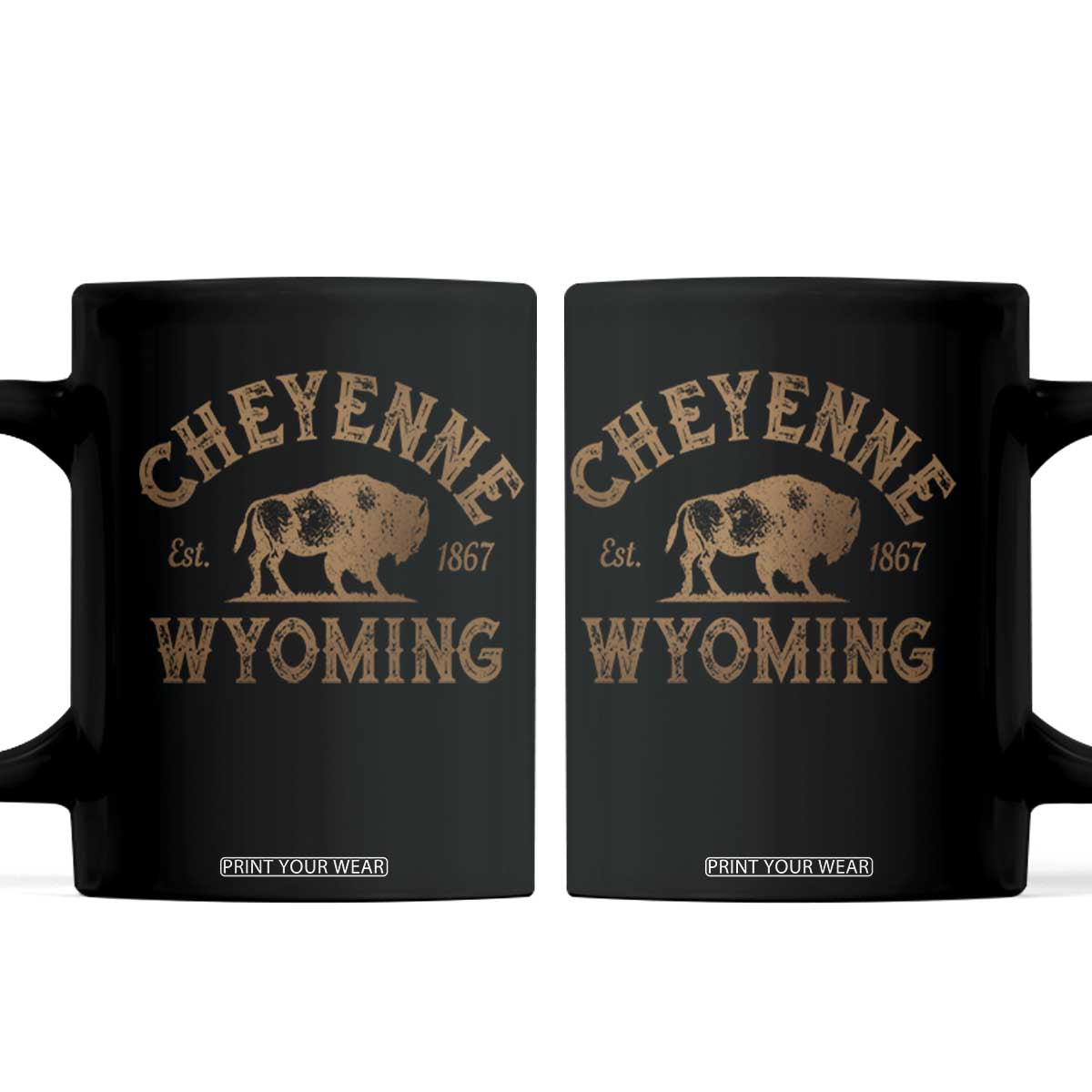 Cheyenne Wyoming Est 1867 WY Bison Cowboy State Pride Coffee Mug