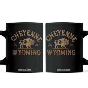 Cheyenne Wyoming Est 1867 WY Bison Cowboy State Pride Coffee Mug