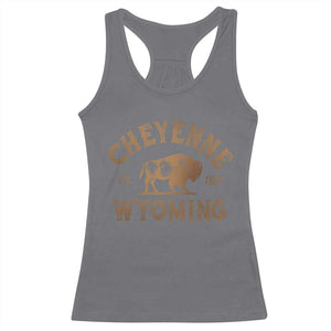Cheyenne Wyoming Est 1867 WY Bison Cowboy State Pride Racerback Tank Top