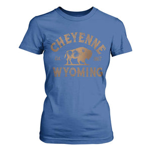 Cheyenne Wyoming Est 1867 WY Bison Cowboy State Pride T Shirt For Women