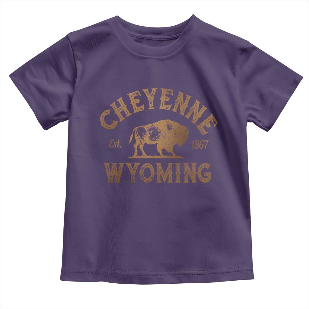 Cheyenne Wyoming Est 1867 WY Bison Cowboy State Pride Toddler T Shirt