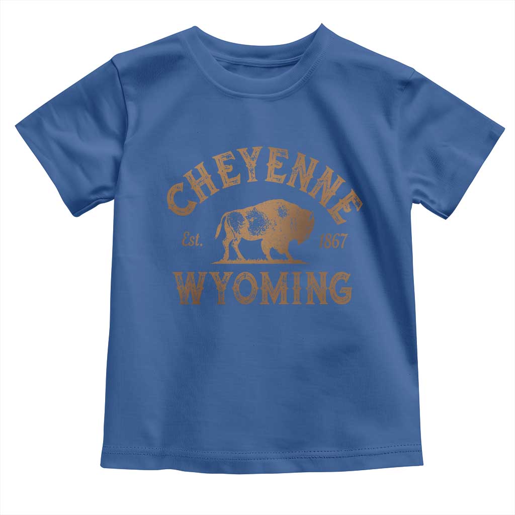 Cheyenne Wyoming Est 1867 WY Bison Cowboy State Pride Toddler T Shirt