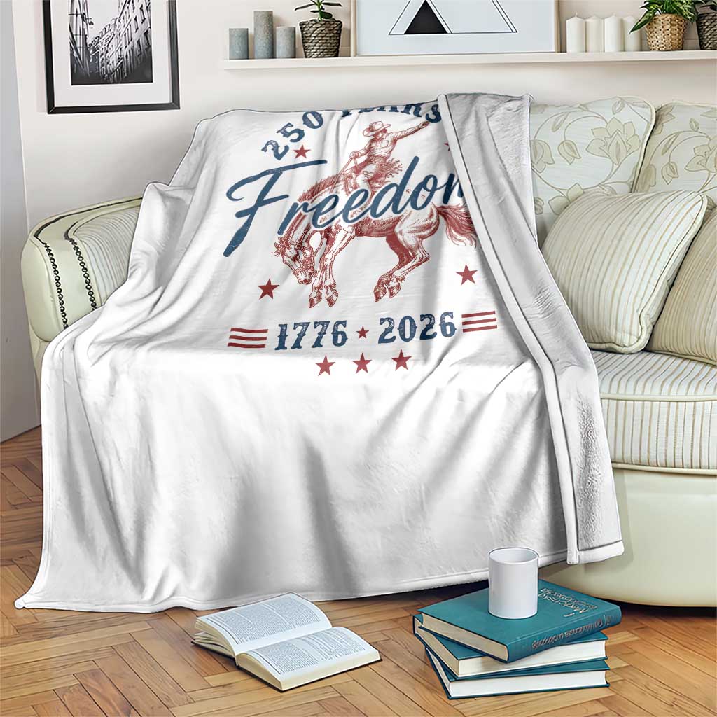 250 Years Of Freedom Cowboy Throw Blanket Western 250th Anniversary USA 1776 2026