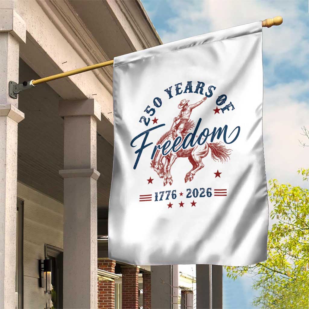 250 Years Of Freedom Cowboy Garden Flag Western 250th Anniversary USA 1776 2026