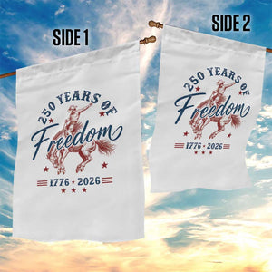 250 Years Of Freedom Cowboy Garden Flag Western 250th Anniversary USA 1776 2026