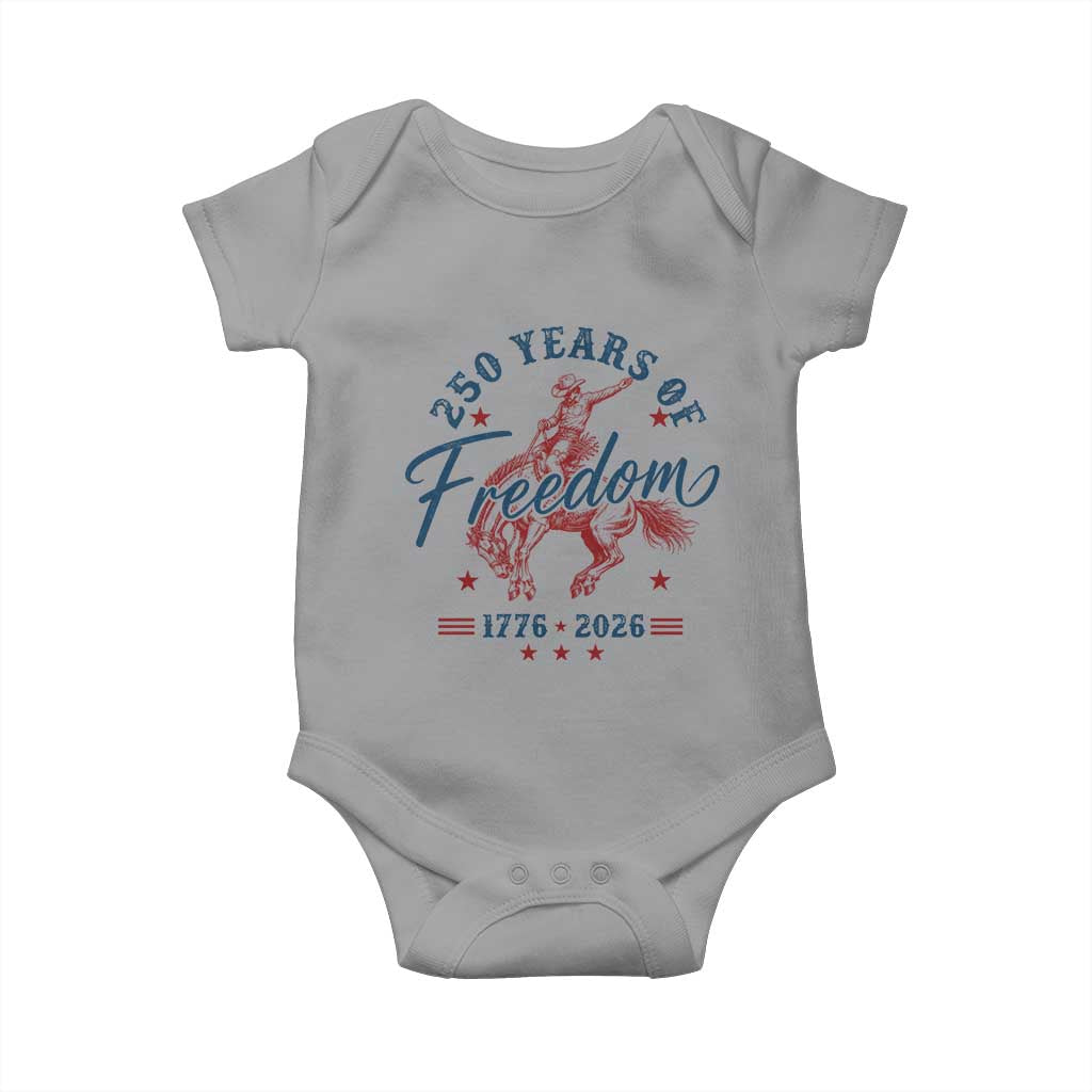 250 Years Of Freedom Cowboy Baby Onesie Western 250th Anniversary USA 1776 2026