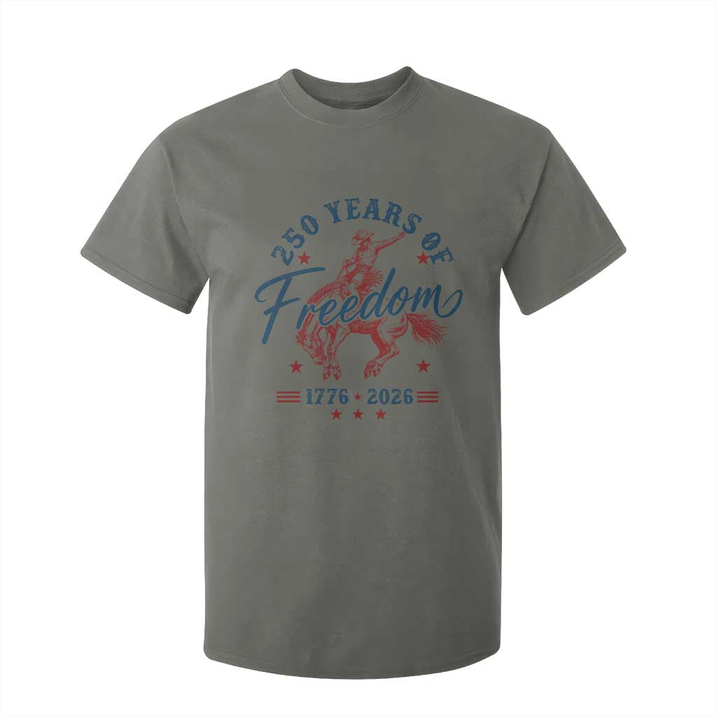 250 Years Of Freedom Cowboy T Shirt For Kid Western 250th Anniversary USA 1776 2026
