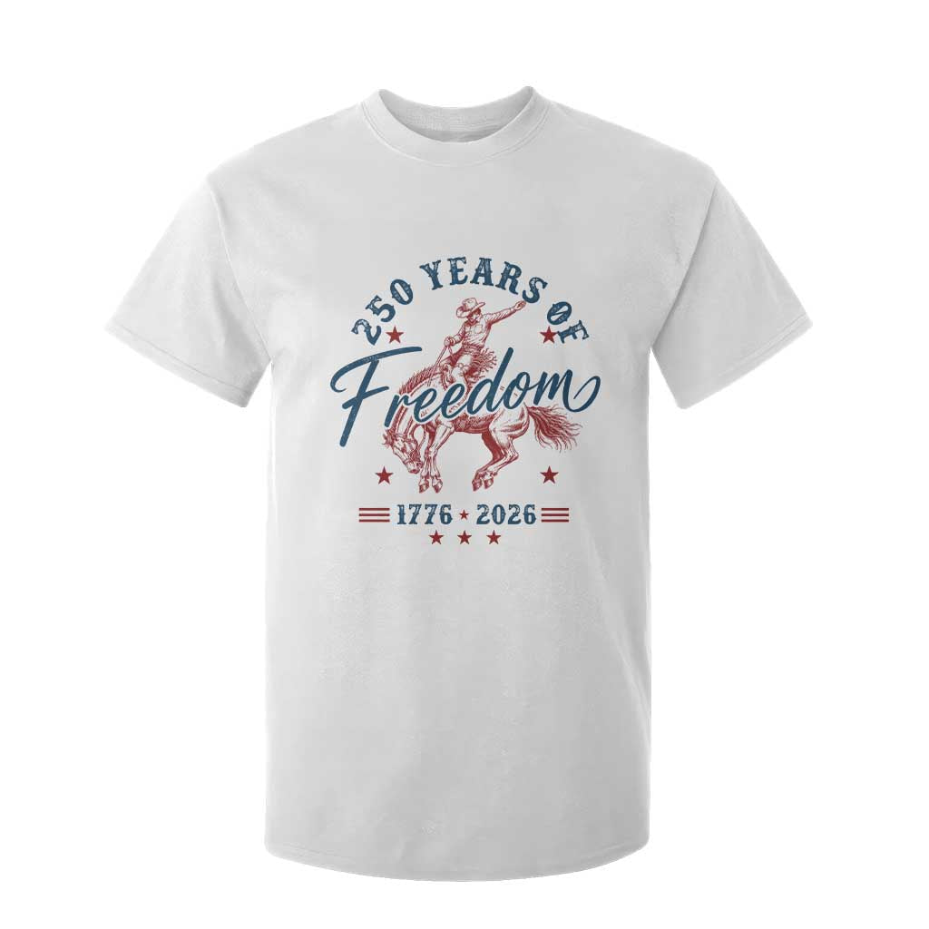 250 Years Of Freedom Cowboy T Shirt For Kid Western 250th Anniversary USA 1776 2026