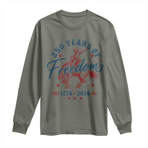 250 Years Of Freedom Cowboy Long Sleeve Shirt Western 250th Anniversary USA 1776 2026