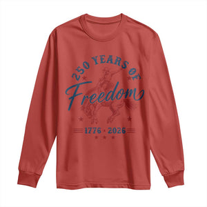 250 Years Of Freedom Cowboy Long Sleeve Shirt Western 250th Anniversary USA 1776 2026
