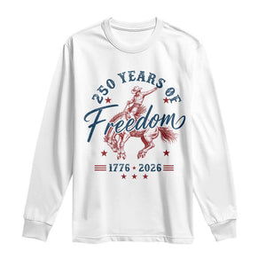 250 Years Of Freedom Cowboy Long Sleeve Shirt Western 250th Anniversary USA 1776 2026