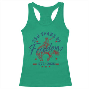 250 Years Of Freedom Cowboy Racerback Tank Top Western 250th Anniversary USA 1776 2026