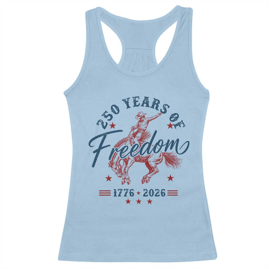 250 Years Of Freedom Cowboy Racerback Tank Top Western 250th Anniversary USA 1776 2026
