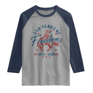 250 Years Of Freedom Cowboy Raglan Shirt Western 250th Anniversary USA 1776 2026