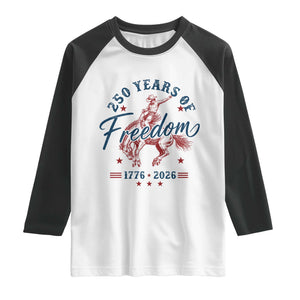 250 Years Of Freedom Cowboy Raglan Shirt Western 250th Anniversary USA 1776 2026