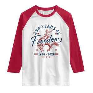 250 Years Of Freedom Cowboy Raglan Shirt Western 250th Anniversary USA 1776 2026
