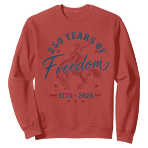 250 Years Of Freedom Cowboy Sweatshirt Western 250th Anniversary USA 1776 2026
