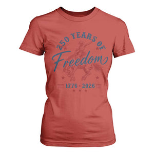 250 Years Of Freedom Cowboy T Shirt For Women Western 250th Anniversary USA 1776 2026