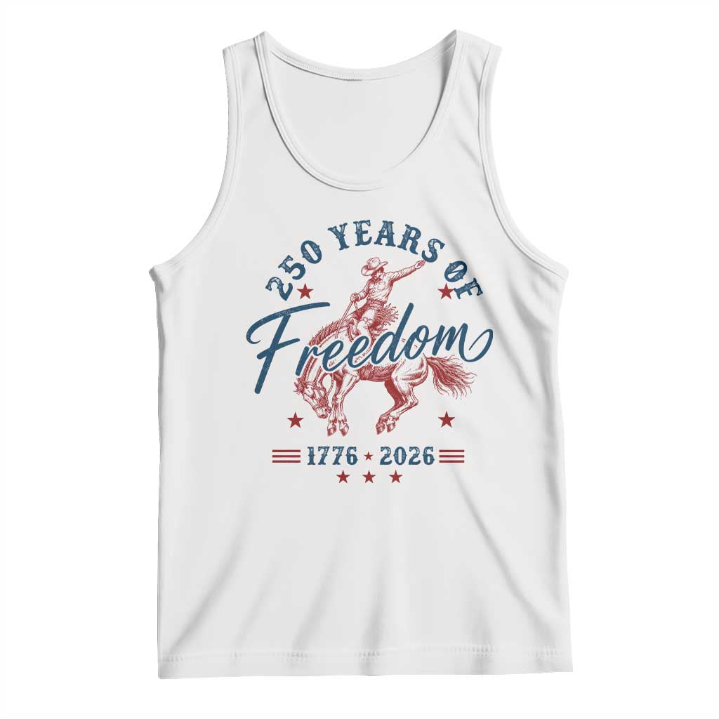 250 Years Of Freedom Cowboy Tank Top Western 250th Anniversary USA 1776 2026